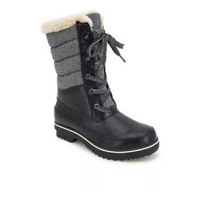 JBU Women Herringbone Siberia Cold Weather Block Heel Boots water resistant 9.5M